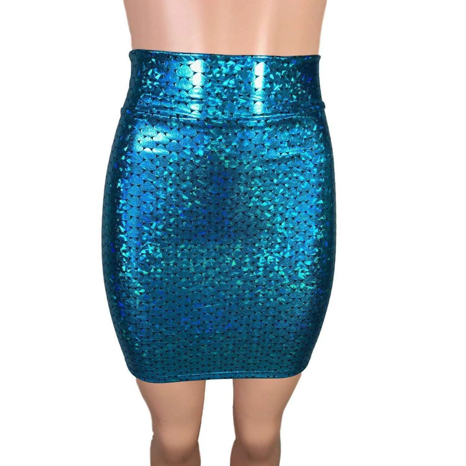 SALE - Pencil Skirt - Turquoise Mermaid Scales