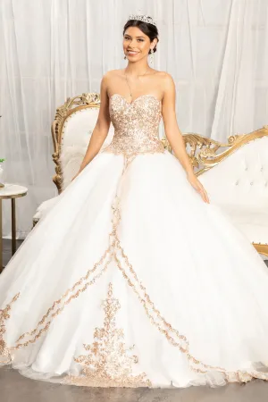 Sequin and Glitter Embellished Sweetheart Quinceanera Dress GLGL1973