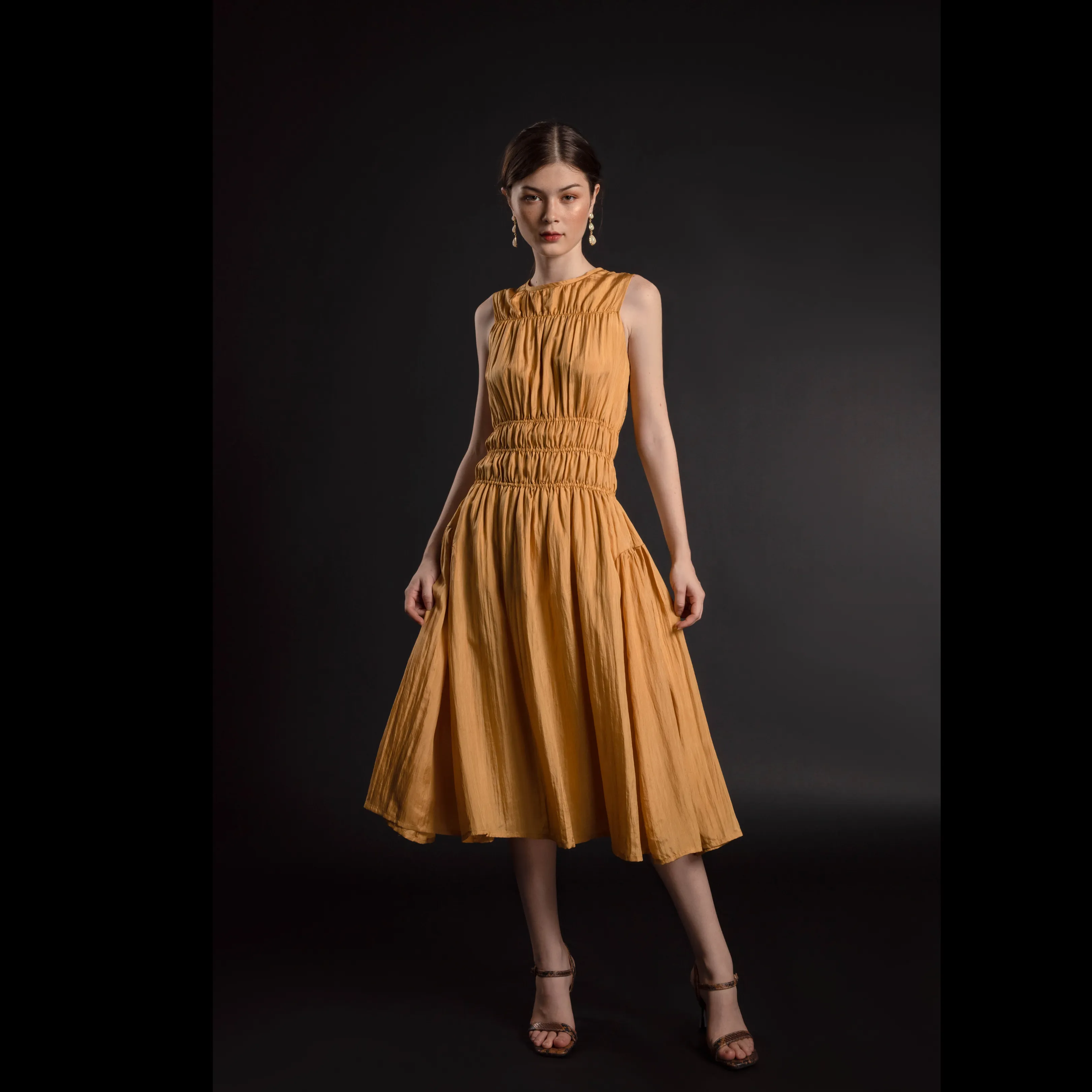 Silk Midi Dress - Silk Sleeveless Dress
