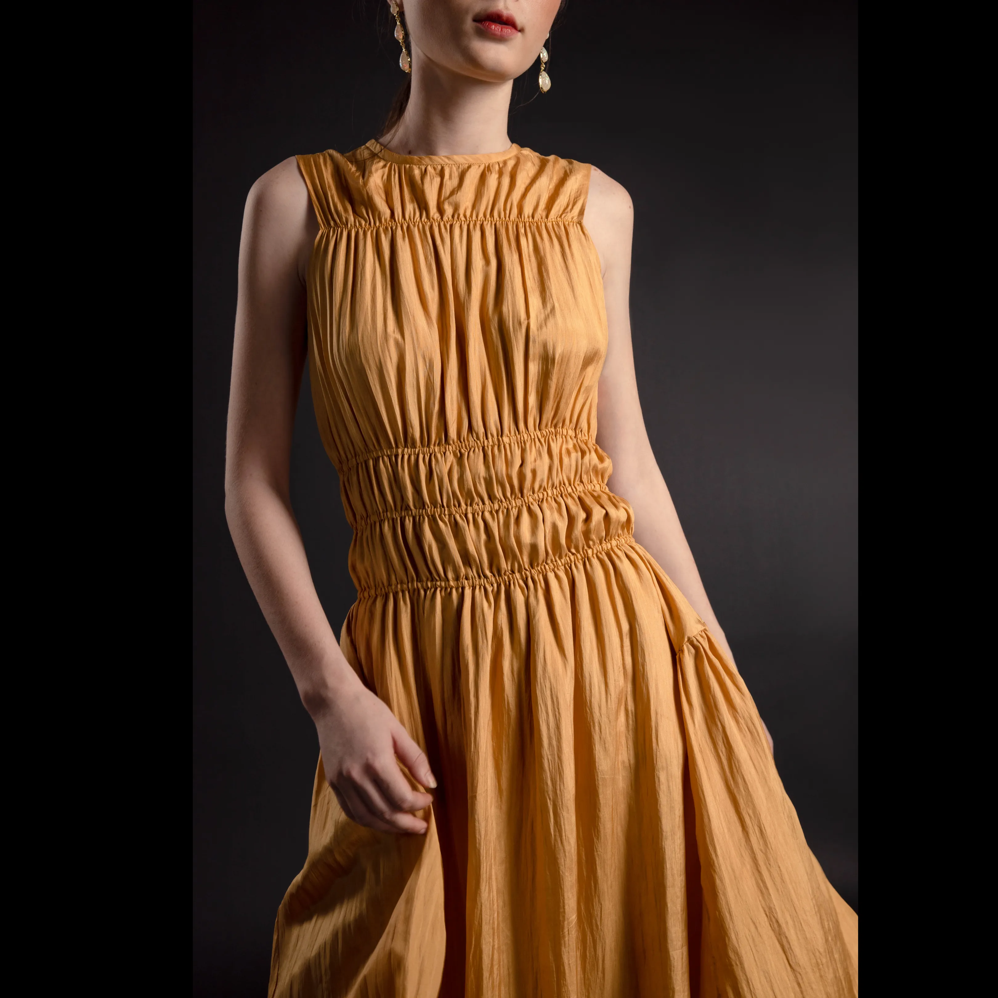 Silk Midi Dress - Silk Sleeveless Dress