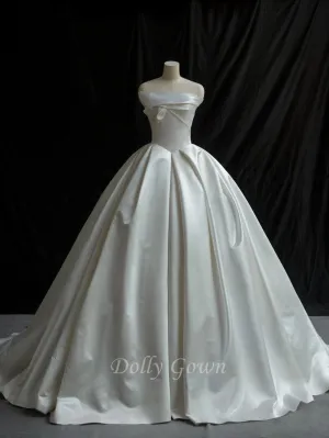 Strapless Ball Gown Silk Duchess Satin Wedding Dress