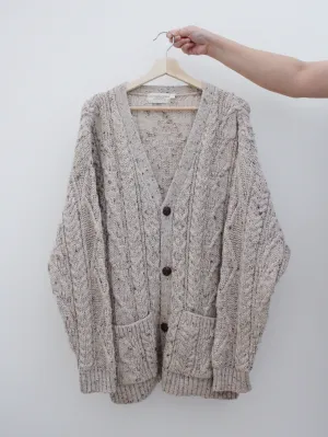Vintage Irish Cable Knit Cardigan (L)