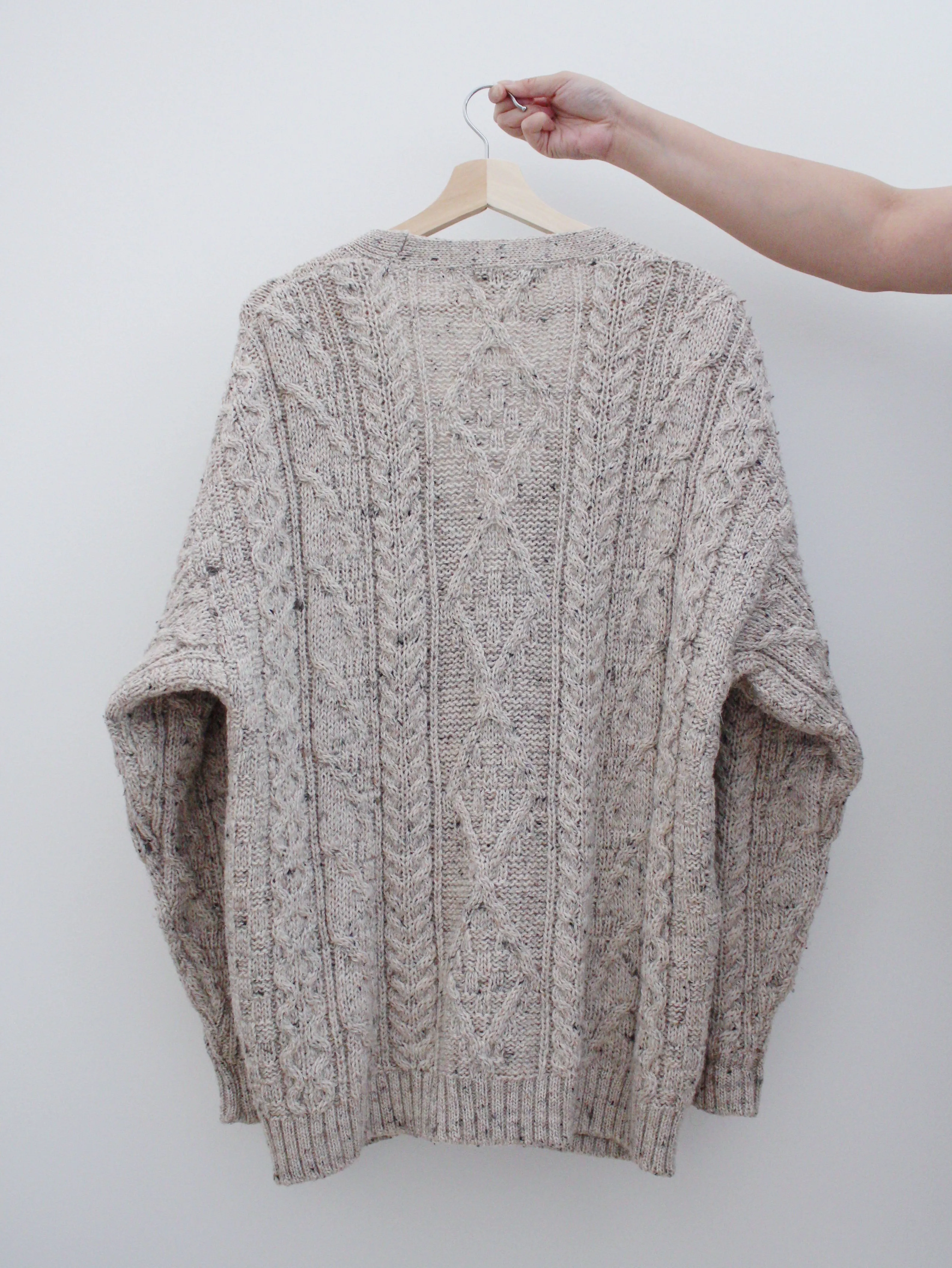 Vintage Irish Cable Knit Cardigan (L)