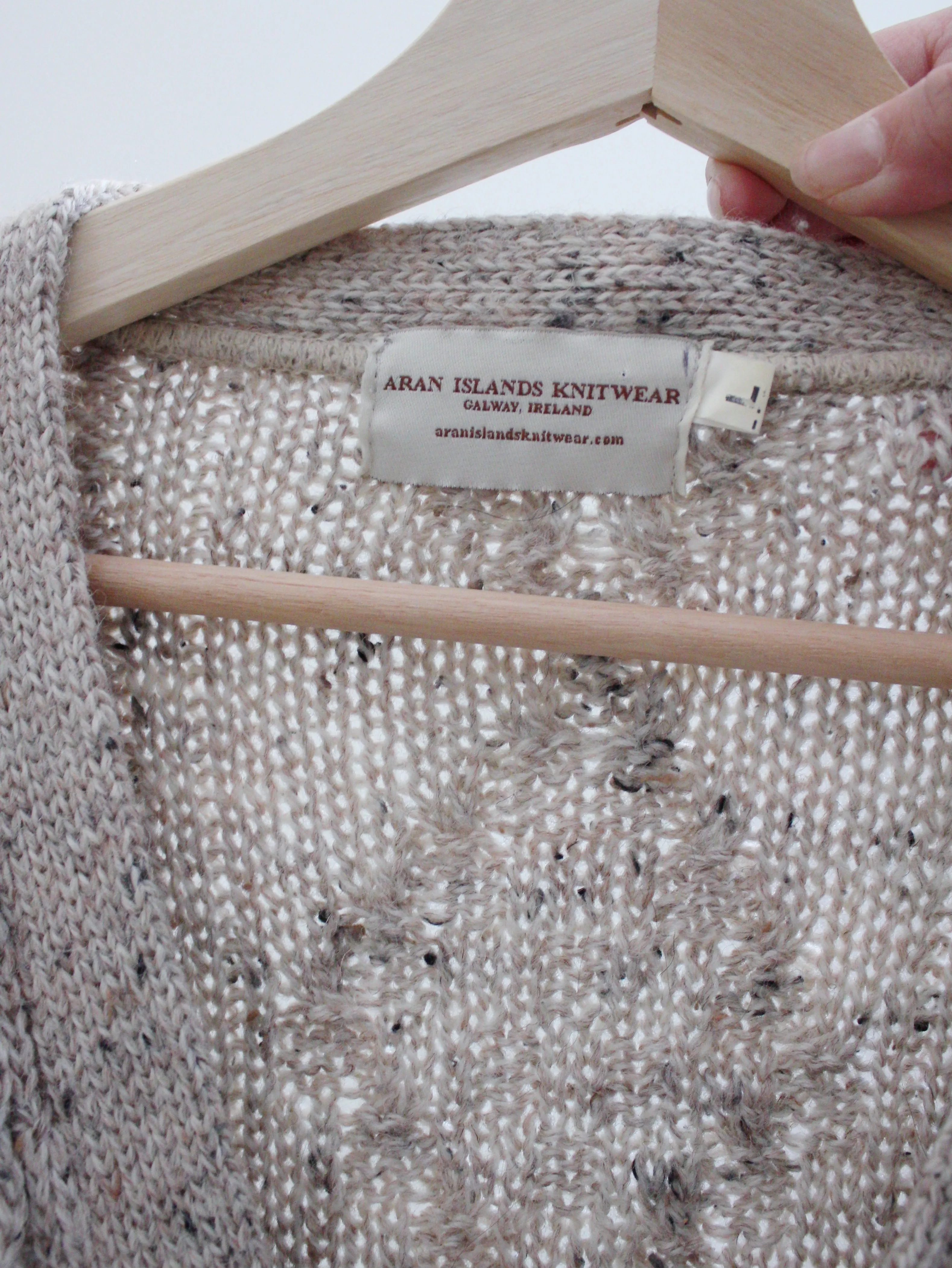 Vintage Irish Cable Knit Cardigan (L)