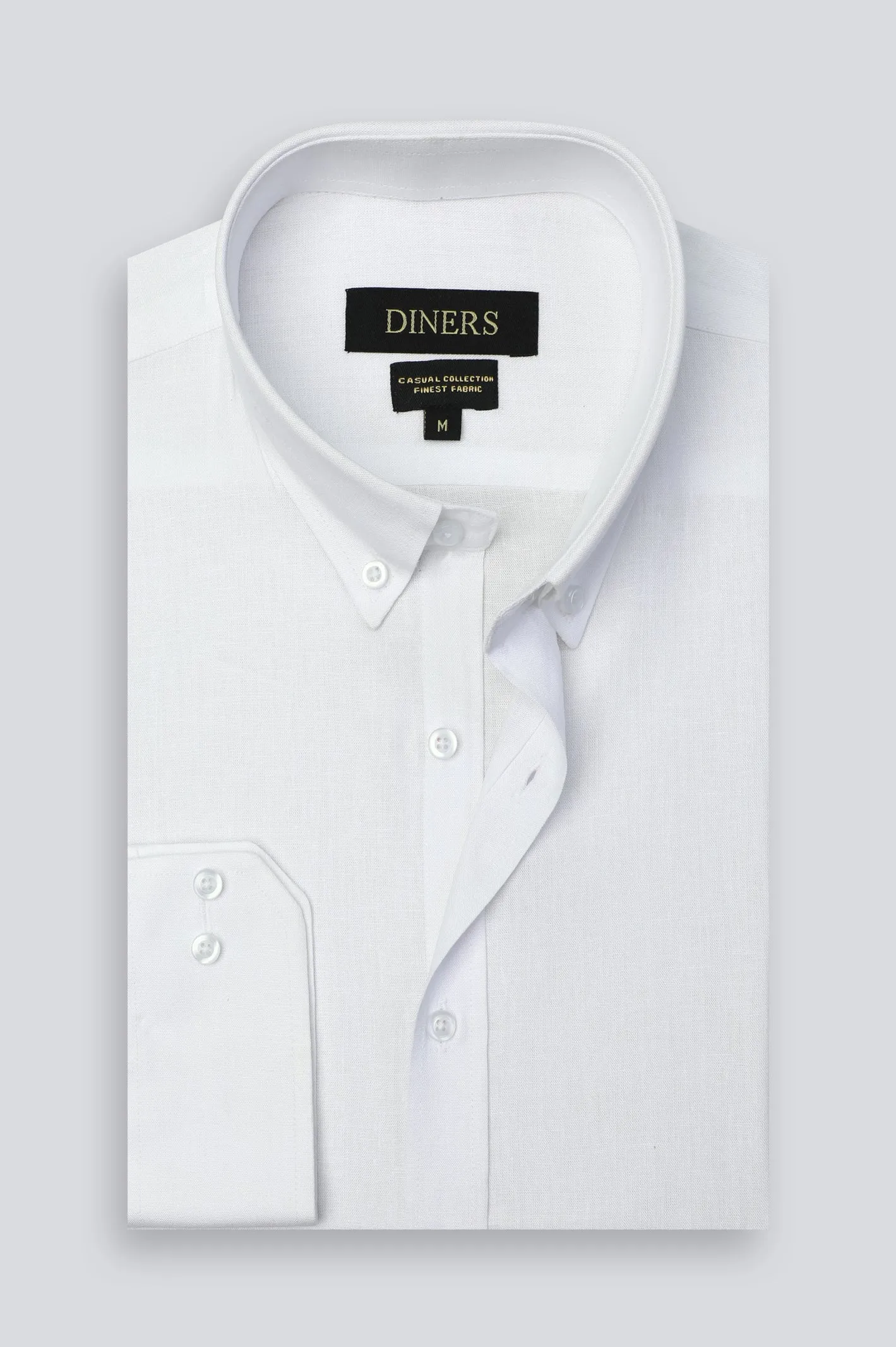 White Dobby Casual Shirt