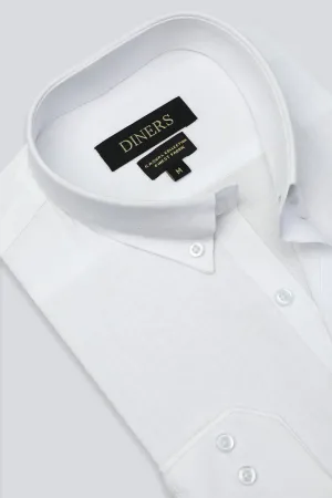 White Dobby Casual Shirt