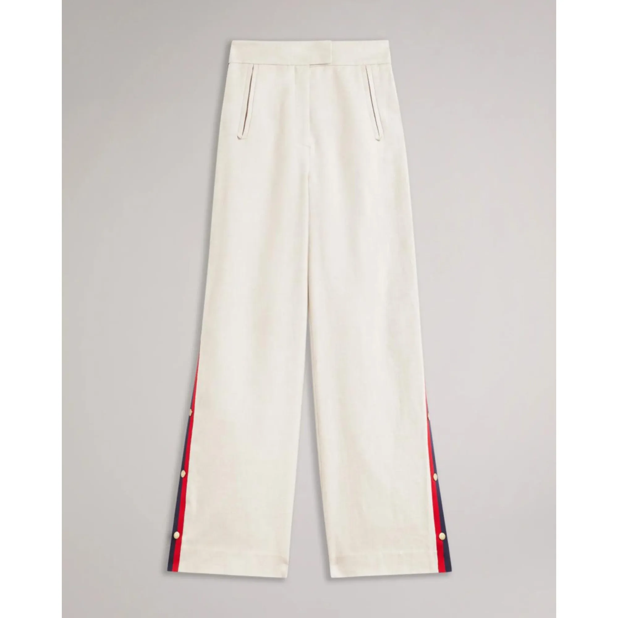 Women Wmt-Amoss-Wide Leg Trouser With Side Seam Tape - Natural