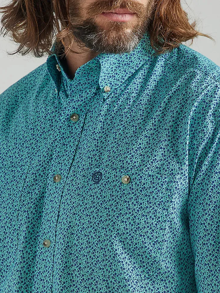 Wrangler George Strait Button Teal Flowers